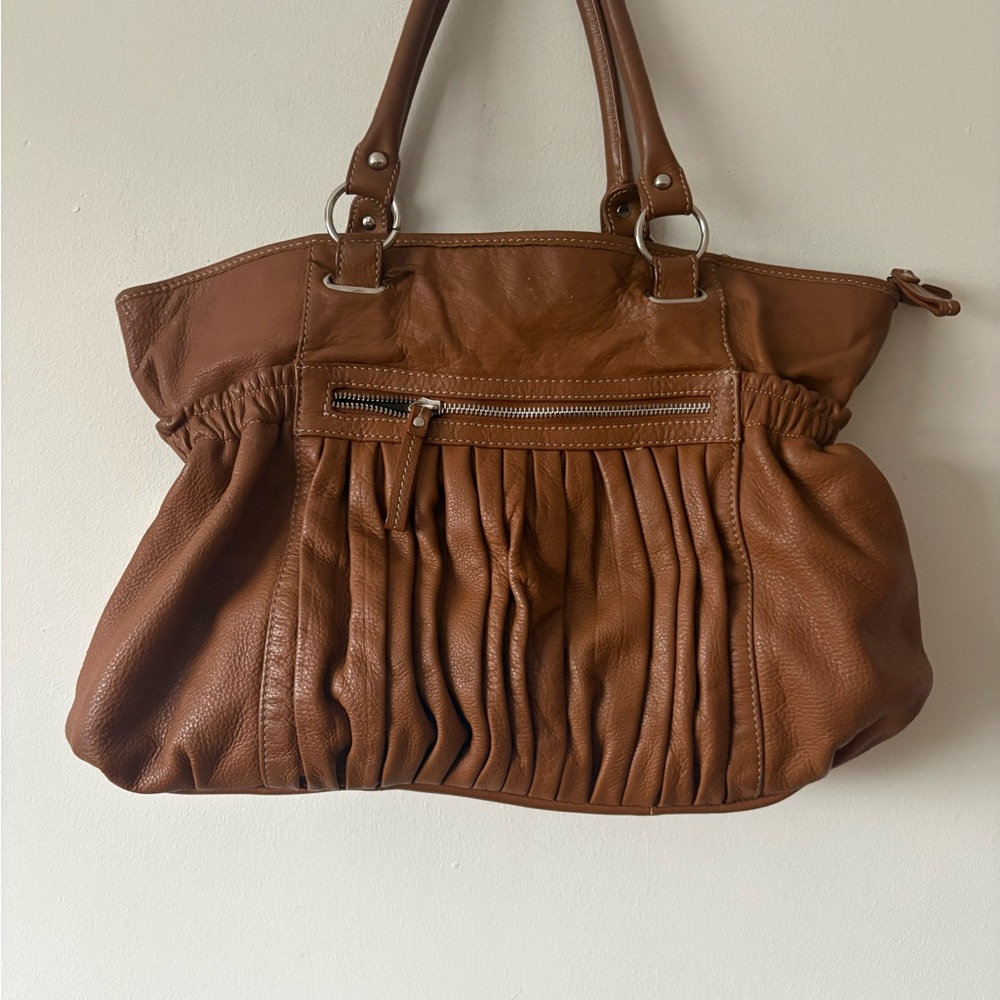 Chinese Laundry Brown Pleated Shoulder Bag